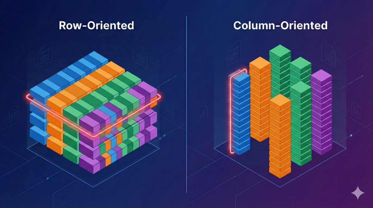 Row-oriented vs column-oriented storage